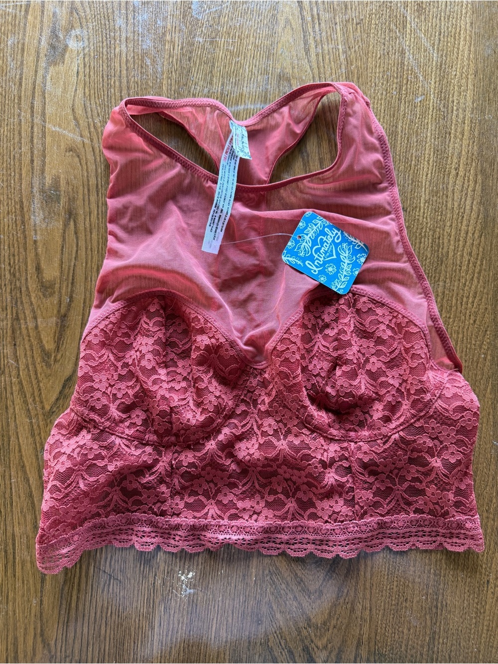 Free People Stay With Me Bralette Size S Adobe Lace Racerback NWT $38